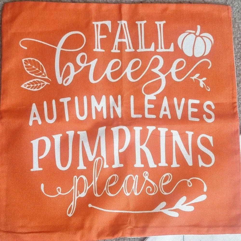 Fall Themed Pumpkin Decorative Canvas Pillow Covers